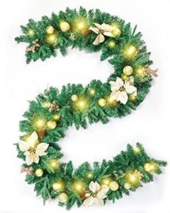 Christmas Garland, Artificial Holiday PE Mixed Garland With Battery Operated 50 LED Lights, Xmas Decoration Flocked Garland With Pine Cones And Timer For Walls Stairs Fireplaces,9Ft Pre-Lit,Blue Ball 22 Christmas Garland, Artificial Holiday PE Mixed Garland With Battery Operated 50 LED Lights, Xmas Decoration Flocked Garland With Pine Cones And Timer For Walls Stairs Fireplaces,9Ft Pre-Lit,Blue Ball -Department 56 Shop 51w9sSUO98L. AC