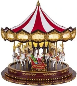 Mr. Christmas Marquee Deluxe Carousel Musical Animated Indoor Christmas Decoration, 15 Inch, Multi-Color -Department 56 Shop 51x39OjHUmL. AC