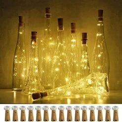 LoveNite Wine Bottle Lights With Cork, 15 Pack Battery Operated 10 LED Cork Shape Silver Wire Colorful Fairy Mini String Lights(No Bottles) For DIY, Party, Christmas, Wedding Decor (Warm White) -Department 56 Shop 51xDAxsVrUS. AC