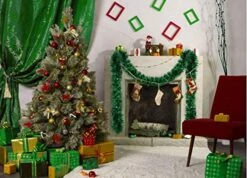 Christmas Tree Bright Green Tinsel Garland Metallic Streamers Celebrate A Holiday Mardi Gras Party Decorations Indoor And Outdoor Disco Party Supplies -Department 56 Shop 51xPr0E00ZL