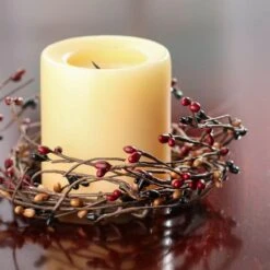 Artificial Red Pip Berry Candle Rings – Pack Of 6 Red Christmas Berry Farmhouse Home Decor For Centerpiece Decorations And Small Wreaths (Size: 7" Diam) -Department 56 Shop 51xqhtnLfUL. AC