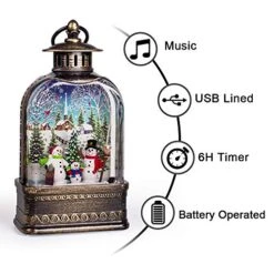 Musical Snow Globe Lantern Christmas Snow Spinning Water Glittering Home Decoration And Gift (Snowman) -Department 56 Shop 51xvfiQdOdL