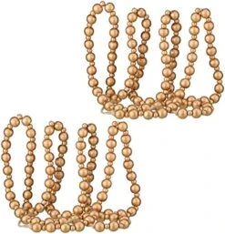2 Pcs/ 14.4 Feet Christmas Wooden Beads Garland Xmas Wooden Tree Beads Rustic Round Craft Decorative Christmas Tree Farmhouse Decor Boho Vintage Garland For Christmas Decoration Supplies (Wood) -Department 56 Shop 51y2MtokqL. AC