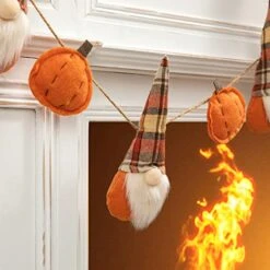 Glitzhome 72" L Fall Fabric Gnomes Garland Hanging Pumpkin Felt Garland For Fireplace Wall Decor 7 Glitzhome 72" L Fall Fabric Gnomes Garland Hanging Pumpkin Felt Garland For Fireplace Wall Decor -Department 56 Shop 51y4IvvrRYL