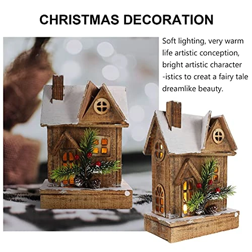 Christmas Led Luminous Wooden House: Light Up Christmas Snow Houses Holiday Village Houses Figurines Christmas Party Table Centerpiece Home Decor 3 Christmas Led Luminous Wooden House: Light Up Christmas Snow Houses Holiday Village Houses Figurines Christmas Party Table Centerpiece Home Decor - Image 3