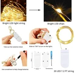 SmilingTown Starry Fairy String Lights 36 Pack 20 LED/Strand 7.2ft Firefly Copper Wire Lights Battery Powered Lights For Wedding Party Table Centerpiece Halloween Christmas Decorations (Warm White)