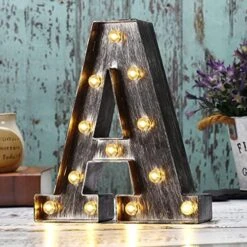 Retro Led Marquee Letter Lights - Industrial, Vintage Style Light Up Letters Alphabet Sign For Cafe Wedding Birthday Party Christmas Lamp Home Bar Initials Decor - E -Department 56 Shop 51yNHiYRj4L. AC