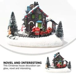 BESTOYARD Christmas House Village Snow River Santa Claus Train Scene LED Lighting Battery Operated LED Light Up Christmas Decoration Music Rendering Without Battery -Department 56 Shop 51ybmJ9eoCL