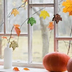 36 Pcs Thanksgiving Halloween Glitter Maple Leaves Pumpkin Mini Hanging Fall Leaves Artificial Colorful Foam Pumpkin Ornaments For Halloween Garland Thanksgiving Day Party, Maple -Department 56 Shop 51yxybEceiL