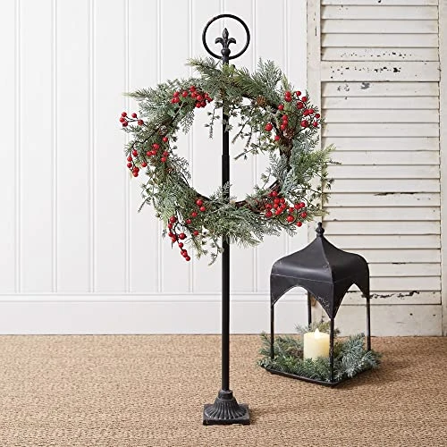 Colonial Tin Works Fleur De Lis Expandable Wreath Holder, 35.50-inch Height 1 Colonial Tin Works Fleur De Lis Expandable Wreath Holder, 35.50-inch Height