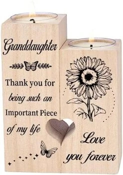 Double Sided Printing, Granddaughter Gifts Candle Holders, Granddaughter Gifts From Grandma, Birthday Christmas Graduation Gifts For Granddaughter -Department 56 Shop 51zLB4R7uXL. AC
