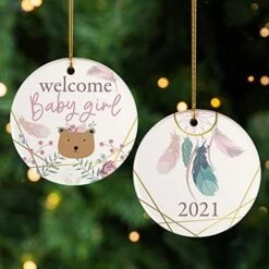 Personalized Babys First Christmas Ornament - Baby Girl -Department 56 Shop 51ziXq8atvL. AC