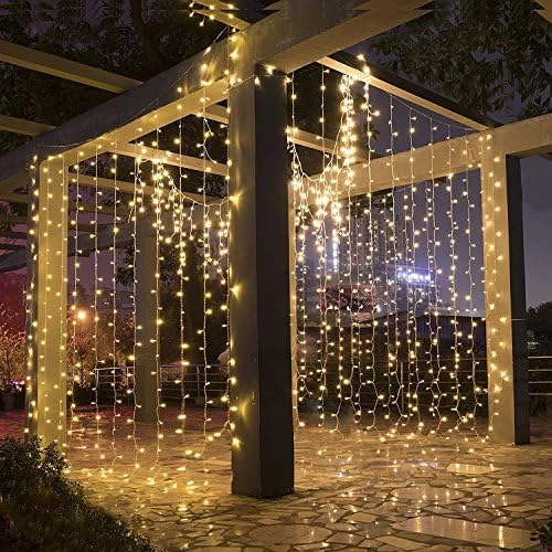 LIIDA 300 Curtain Lights Window Twinkle Lights 9.8 X 9.8ft Icicle String Lights With 8 Modes For Holiday Party Background Wall Wedding Decorations (Warm White) 7 LIIDA 300 Curtain Lights Window Twinkle Lights 9.8 X 9.8ft Icicle String Lights With 8 Modes For Holiday Party Background Wall Wedding Decorations (Warm White) - Image 7