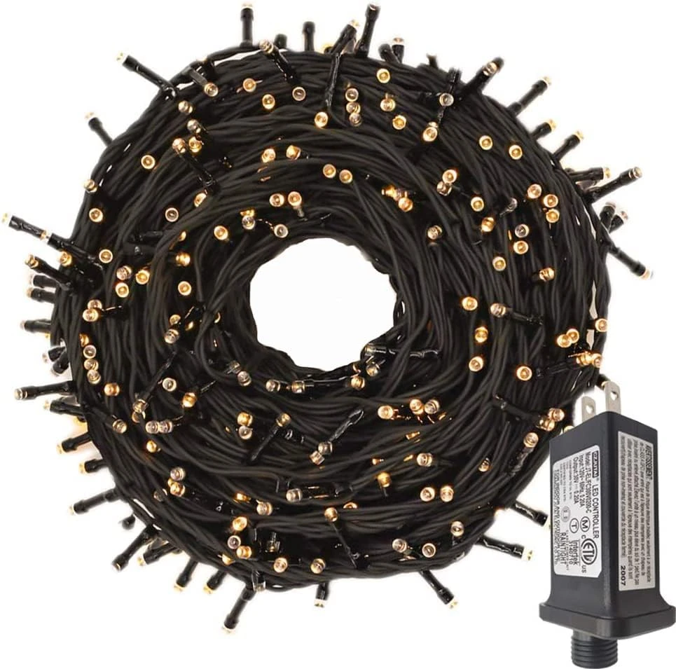 YASENN 300LED 99Ft Christmas String Lights Plug In,Fairy Lights 8 Lighting Modes For Garden Tree Patio Porch Decorations(Cool White LED Black Cable) 7 YASENN 300LED 99Ft Christmas String Lights Plug In,Fairy Lights 8 Lighting Modes For Garden Tree Patio Porch Decorations(Cool White LED Black Cable) - Image 7