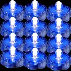 TDLTEK Waterproof Submersible Led Lights Tea Lights For Wedding, Party, Decoration (12 Pieces, Clear White) -Department 56 Shop 6132Rk wIL. AC