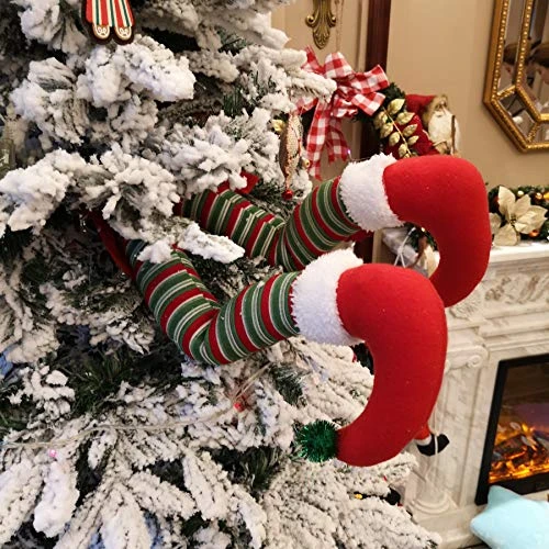 WEWILL 20'' Elf Legs Christmas Tree Decorations Stuffed Elf Leg For Christmas Home Party Tree Fireplace Ornaments (Red) 4 WEWILL 20'' Elf Legs Christmas Tree Decorations Stuffed Elf Leg For Christmas Home Party Tree Fireplace Ornaments (Red) - Image 4
