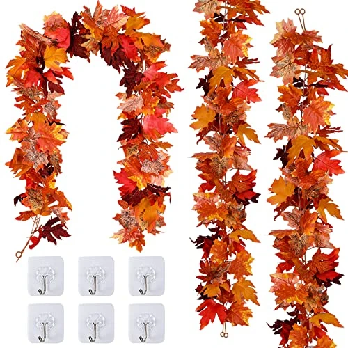 3 Pack Fall Decor For Home Fall Leaves Garland Thanksgiving Decorations Indoor Outdoor 5.8Ft/Piece Artificial Maple Leaf Garland For Autumn Harvest Halloween Party Thanksgiving Fireplace Decor (Red) 1 3 Pack Fall Decor For Home Fall Leaves Garland Thanksgiving Decorations Indoor Outdoor 5.8Ft/Piece Artificial Maple Leaf Garland For Autumn Harvest Halloween Party Thanksgiving Fireplace Decor (Red)