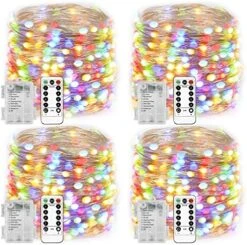 Homemory 4 Pack 20 Ft 60 LED Fairy Lights Battery Operated Christmas Lights With Remote Waterproof 8 Modes Firefly Twinkle String Lights For Party Bedroom Wedding Decorations -Department 56 Shop 615 5Axo2jL. AC