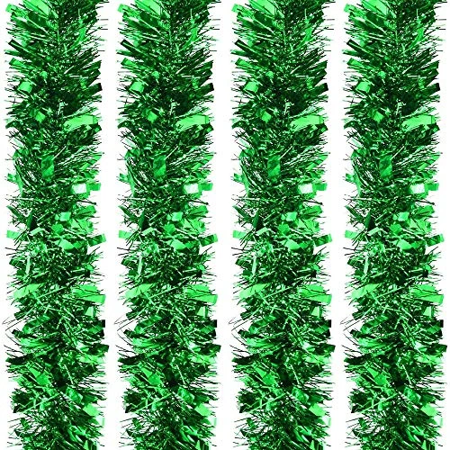 Green Christmas Tinsel Garland Metallic Streamers Birthday Celebrate A Holiday New Years Eve Party Indoor And Outdoor Tinsel Decorations,19 Foot 3 Green Christmas Tinsel Garland Metallic Streamers Birthday Celebrate A Holiday New Years Eve Party Indoor And Outdoor Tinsel Decorations,19 Foot - Image 3