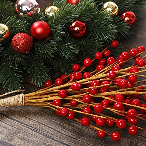 DR.DUDU 12 Pack Christmas Artificial Berry Twigs For Christmas Tree Decoration, 16.5" Christmas Red Berry Stems For Crafts Wreath Garland Christmas Ornaments Decor 6 DR.DUDU 12 Pack Christmas Artificial Berry Twigs For Christmas Tree Decoration, 16.5" Christmas Red Berry Stems For Crafts Wreath Garland Christmas Ornaments Decor - Image 6