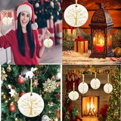 25 Years Anniversary Ornament, 2023 Christmas Hanging Ornament, 25th Years Couple Gifts For Wedding Anniversary, 25thHusband&Wife Married Decoration, 2023 Couple Christmas Ceramic Ornament With Ribbon