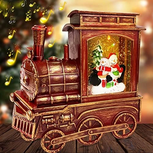 Musical Lighted Christmas Train Snow Globe Lantern Decor, Santa Claus Bear 8 Songs Timer USB Or Battery Operated Xmas Water Lantern Glitter Snow Globe Christmas Decoration Home Indoor Birthday Gift 9 Musical Lighted Christmas Train Snow Globe Lantern Decor, Santa Claus Bear 8 Songs Timer USB Or Battery Operated Xmas Water Lantern Glitter Snow Globe Christmas Decoration Home Indoor Birthday Gift - Image 9
