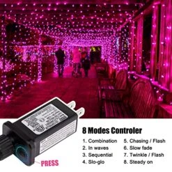 Pink Mini Christmas Lights - 39 Feet 100 LED Fairy String Lights With 8 Lighting Modes Waterproof Connectable For Indoor Outdoor Xmas Tree Garland Wreath Holiday Valentine's Day Decoration -Department 56 Shop 619SFNXVSmL