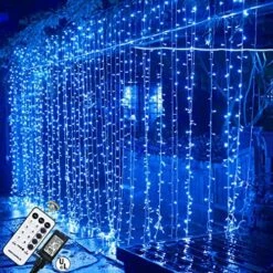 MAGGIFT 304 LED Curtain String Lights, 9.8 X 9.8 Ft, 8 Modes Plug In Fairy String Light With Remote Control, Christmas, Backdrop For Indoor Outdoor Bedroom Window Wedding Party Decoration, Warm White -Department 56 Shop 619W7enQozL. AC