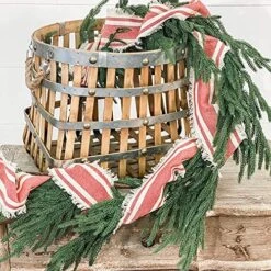 Mill Creek Grain Sack Red Christmas Tree Garland 9ft -Department 56 Shop 61A3o3OmeQL. AC