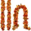 3 Pcs 【Upgrade Length】 7FT Fall Maple Leaf Garland, Anna's Whimsy Artificial Maple Garland, Hanging Vine Garland Artificial Autumn Vines For Home Wedding Fireplace Party Thanksgiving Decor -Department 56 Shop 61Ab6IESvYL