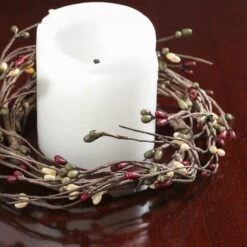 Artificial Red Pip Berry Candle Rings – Pack Of 6 Red Christmas Berry Farmhouse Home Decor For Centerpiece Decorations And Small Wreaths (Size: 7" Diam) -Department 56 Shop 61B3ijVIblL. AC