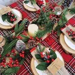 Christmas Artificial Pine Garland With Spruce Cypress Berries Frosted Pinecones Winter Greenery Garland For Holiday Season Mantel Fireplace Table Runner Centerpiece Decoration 6.6 Feet -Department 56 Shop 61BJqzFnTTL