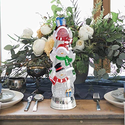 Wondise Lighted Snow Globe Lamp With 6 Hour Timer, Color Changing Battery Operated Snow Globe Lantern Glitter Swirling Christmas Decoration(3-Tiers Snowman, 3.7 X 12.5 Inches) 5 Wondise Lighted Snow Globe Lamp With 6 Hour Timer, Color Changing Battery Operated Snow Globe Lantern Glitter Swirling Christmas Decoration(3-Tiers Snowman, 3.7 X 12.5 Inches) - Image 5