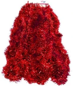 Tinsel Garland 25 Ft, Perfect For Holiday, Memorial Day, 4th Of July, Christmas, New Year's Eve Celebration, Wedding, Birthdays, Festivities, Special Events, Decorative Accents-1 Red, 25 Ft. Long
