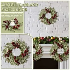 Christmas Candle Rings Artificial Red Berries And Pinecones Candle Rings Wreaths Decor Candle Rings For Pillars Rustic Wedding Centerpiece Christmas Table Decoration For Front Door (4 Pieces) -Department 56 Shop 61CJFBB144L