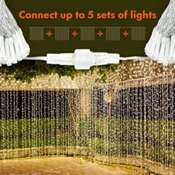 Twinkle Star 300 LED Window Curtain String Light Wedding Party Home Garden Bedroom Outdoor Indoor Wall Decorations, Warm White -Department 56 Shop 61CYGJrh7rL