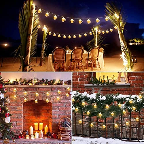 Beer Mug String Lights, 8.5Ft Tropical Beach Theme Outdoor Decorations Beer String Lights With 10 3D Beer Cup Lights, Plug In Beer Fairy Summer Patio Lights For Tropical Party Bar Bedroom Decor 5 Beer Mug String Lights, 8.5Ft Tropical Beach Theme Outdoor Decorations Beer String Lights With 10 3D Beer Cup Lights, Plug In Beer Fairy Summer Patio Lights For Tropical Party Bar Bedroom Decor - Image 5