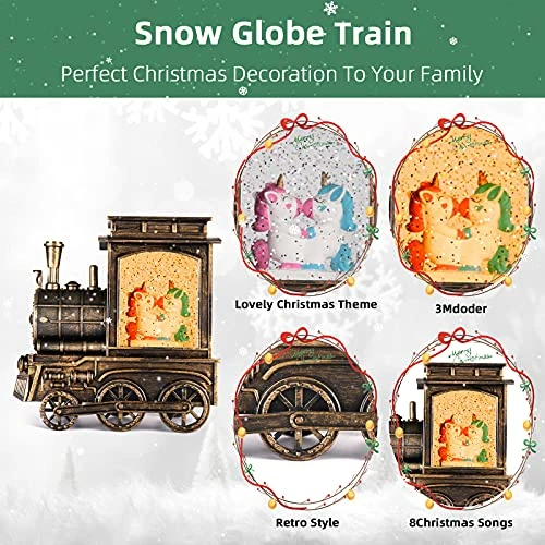 Christmas Snow Globe Lantern Decoration, Unicorn In Musical Lantern, USB/Battery Operated Lighted LED Water Snow Globes Glittering With 6H Timer 2 Christmas Snow Globe Lantern Decoration, Unicorn In Musical Lantern, USB/Battery Operated Lighted LED Water Snow Globes Glittering With 6H Timer - Image 2