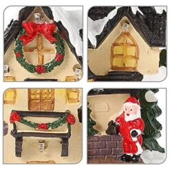 VOSAREA Lighted Christmas Village House LED Resin House Night Light Table Decoration For Kids Xmas Holiday Home Decor Style 1 -Department 56 Shop 61DBPIWpX3S