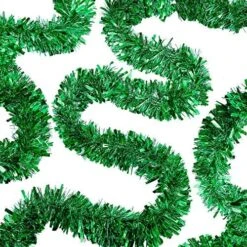 WILLBOND 50 Feet In 1 Piece Christmas Tinsel Garland Metallic Tinsel Twist Garland Christmas Tree Decorations Birthday Wedding New Year Hanging Decorations Party Supplies 3 Inch (Silver) -Department 56 Shop 61E4mbvS0WL. AC