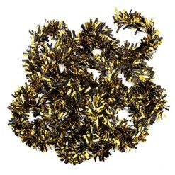 Anderson's Black And Gold Metallic Tinsel Twist Garland 4 Inches Wide X 25 Ft Long, Parade Float Decorations, Metallic Tinsel Garland, Christmas Garland Décor For Home And Party -Department 56 Shop 61EKn1y7AmL