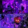 Brizled Purple Halloween Lights, 33ft 100 LED Purple Light 5mm Wide Angle Halloween String Light, 120V UL Certified Connectable Purple Light String For Party Indoor Outdoor Halloween Decor, Black Wire