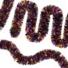 CANREVEL 4 Pieces 26.4 Ft Halloween Tinsel Garland Metallic Shiny Twist Garland Hanging Decorations For Halloween Party Indoor And Outdoor Decor - Black Orange And Purple