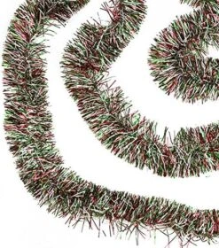 Northlight Festive Shiny Christmas Tinsel Garland Unlit-6 Ply, 50', Red/Green -Department 56 Shop 61FwnkxacUL. AC