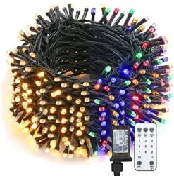 Brizled Christmas Lights, 65.67ft 200 LED Color Changing Tree Lights 11-Function Warm White & Multicolor Christmas Lights, Connectable 24V Safe Adapter Remote Decorative Lights String For Xmas Party -Department 56 Shop 61I JesZE5L. AC