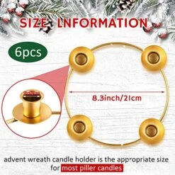 6 Pieces Christmas Advent Wreath Ring Advent Ring Candle Holder Gold Candle Wreaths Rings Xmas Metal Wrought Iron Candlestick Taper Metal Candle Holder For Christmas Advent Home Table Decorations -Department 56 Shop 61K7NvAdQSL