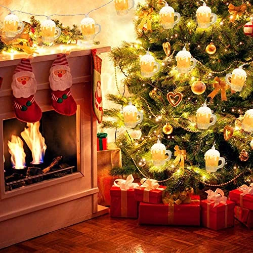 Beer Mug String Lights, 8.5Ft Tropical Beach Theme Outdoor Decorations Beer String Lights With 10 3D Beer Cup Lights, Plug In Beer Fairy Summer Patio Lights For Tropical Party Bar Bedroom Decor 3 Beer Mug String Lights, 8.5Ft Tropical Beach Theme Outdoor Decorations Beer String Lights With 10 3D Beer Cup Lights, Plug In Beer Fairy Summer Patio Lights For Tropical Party Bar Bedroom Decor - Image 3