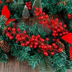 Winemana 5 Pcs 19" Christmas Red Berries Stems, Picks Christmas Tree Decoration, Artificial Christmas Red Berry For DIY Crafts Wreath Garland Christmas Ornaments Vase Decor -Department 56 Shop 61LLiTIqZVL