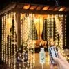 HONRICH 300 LED Window Curtain String Light, Wedding Party Home Garden Bedroom Outdoor Indoor Wall Decorations, Warm White, 8 Lighting Modes Bedroom Wall Hanging 23 HONRICH 300 LED Window Curtain String Light, Wedding Party Home Garden Bedroom Outdoor Indoor Wall Decorations, Warm White, 8 Lighting Modes Bedroom Wall Hanging -Department 56 Shop 61MRKkTtslL