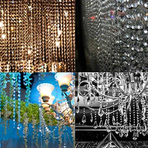 12 Pcs 39FT In Total Crystal Garland, KINJOEK Crystal Clear Glass Bead Garland Chandelier Hanging For Wedding Home DIY Craft Jewelry Party Tree Decoration 6 12 Pcs 39FT In Total Crystal Garland, KINJOEK Crystal Clear Glass Bead Garland Chandelier Hanging For Wedding Home DIY Craft Jewelry Party Tree Decoration - Image 6
